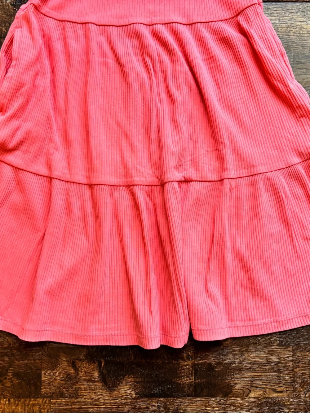 Girls old navy tiered coral pink short sleeve dress size large